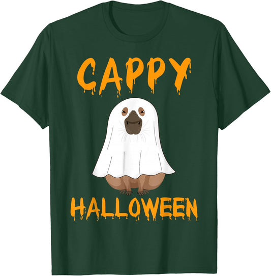 Cappy Halloween Funny Capybara Ghost T-Shirt - T-Shirt | Forest