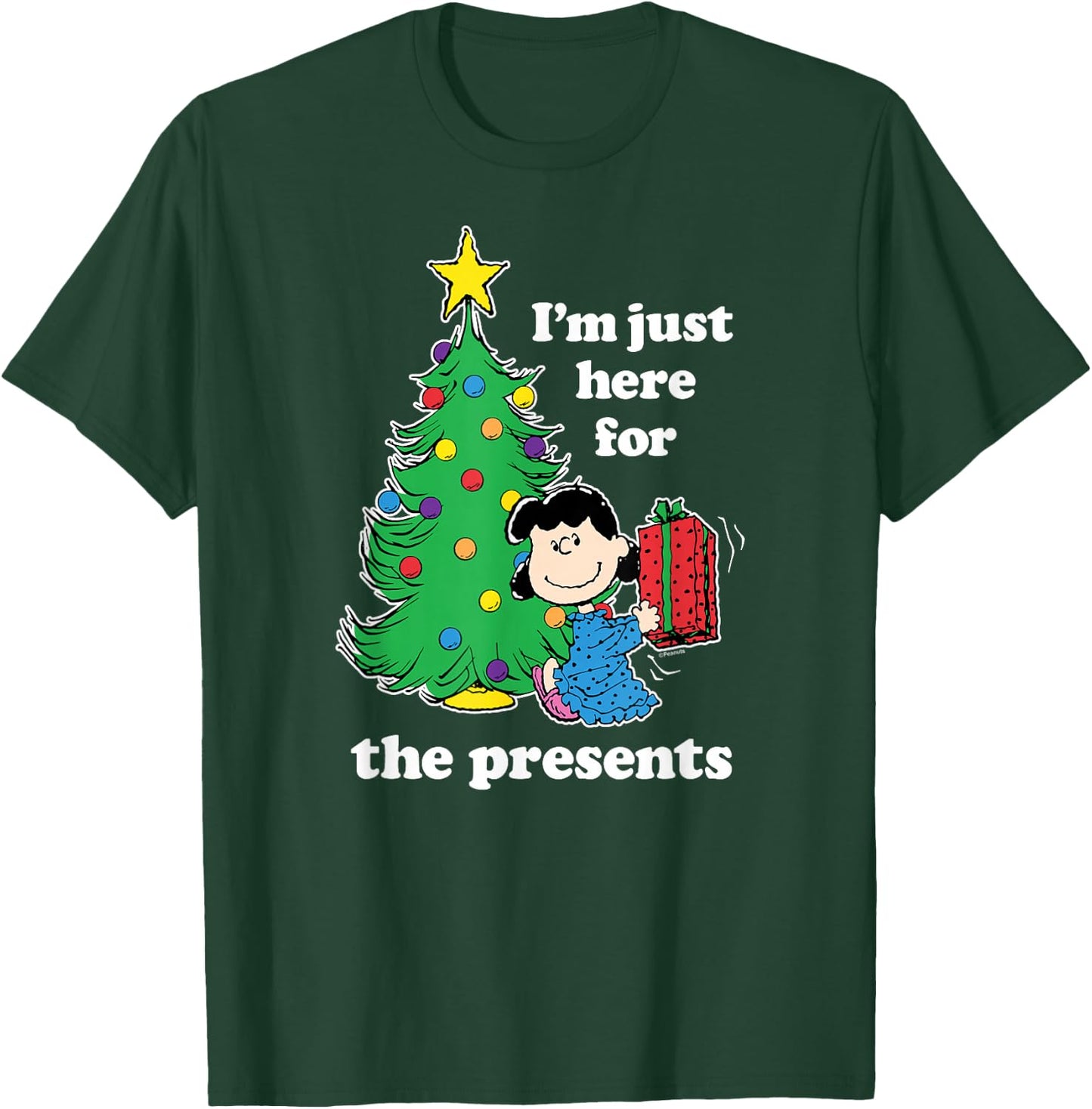 Peanuts - Lucy Just Here For Presents T-Shirt - T-Shirt | Forest
