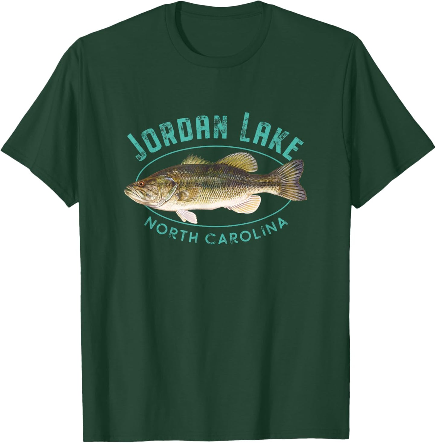 Jordan Lake North Carolina Largemouth Bass Design T-Shirt - T-Shirt | Forest