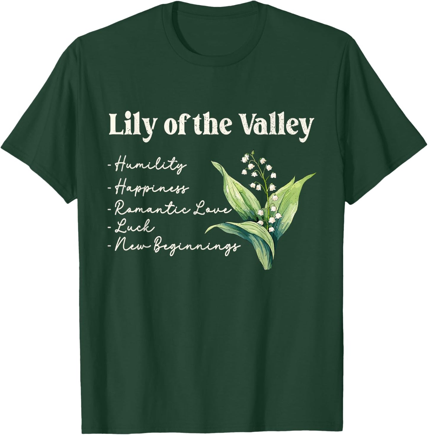 May Birth Flower Lily of the Valley | May Birthday T-Shirt - T-Shirt | Forest