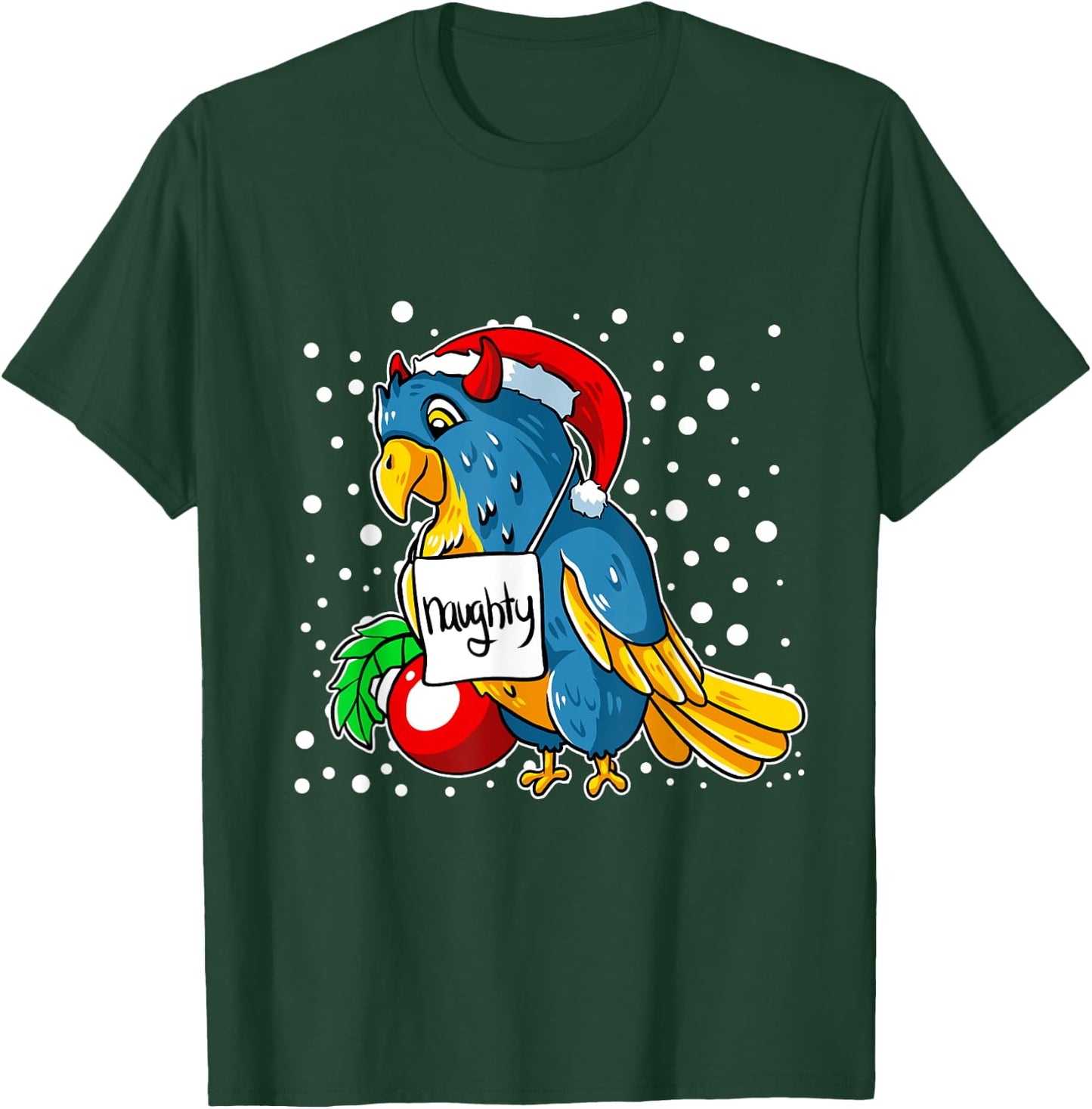 Naughty Conure Christmas Pajama Funny Parrot Bird X-Mas T-Shirt - T-Shirt | Forest
