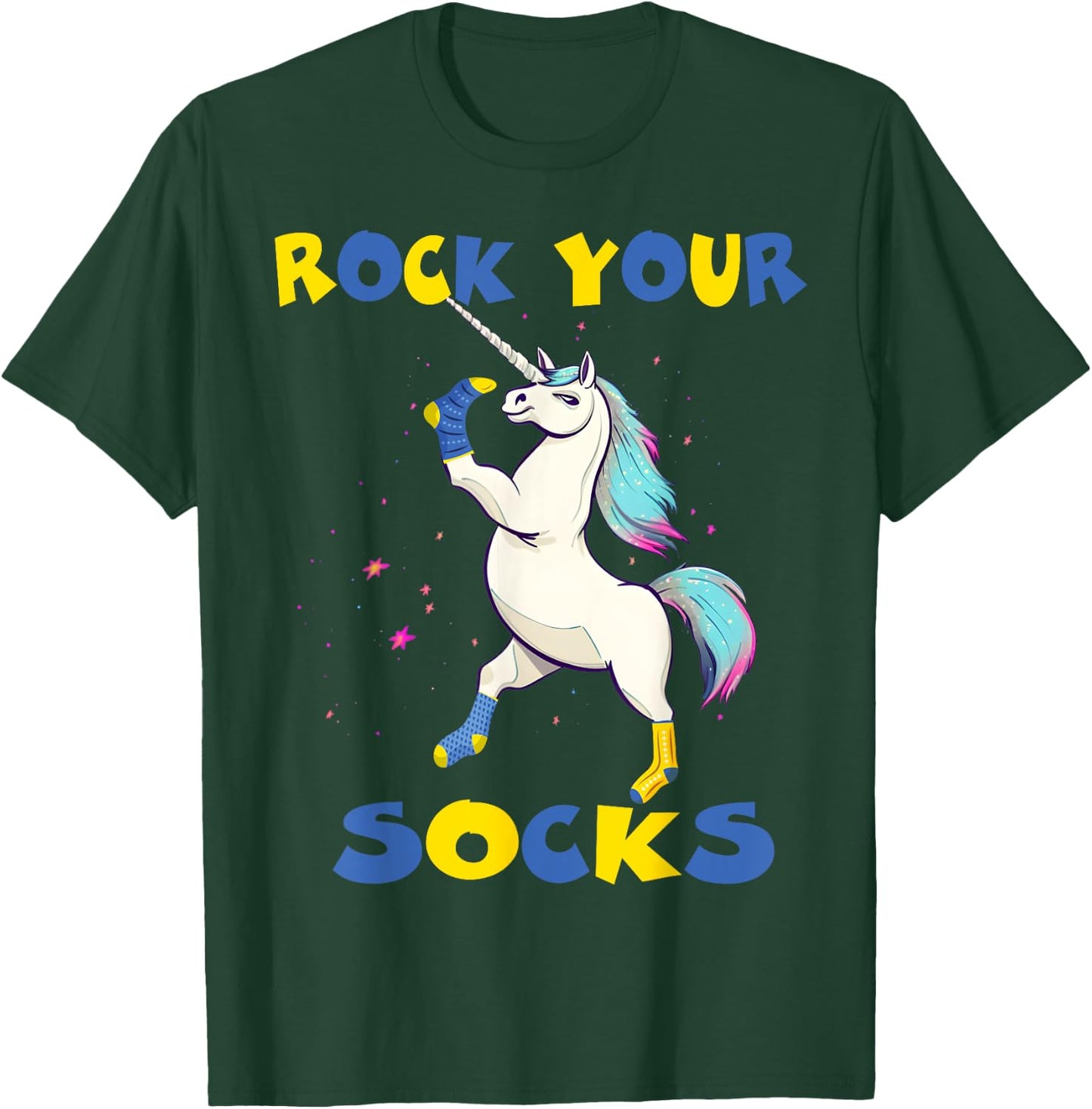 WORLD DOWN SYNDROME DAY Rock Your Socks Unicorn T-Shirt - T-Shirt | Forest