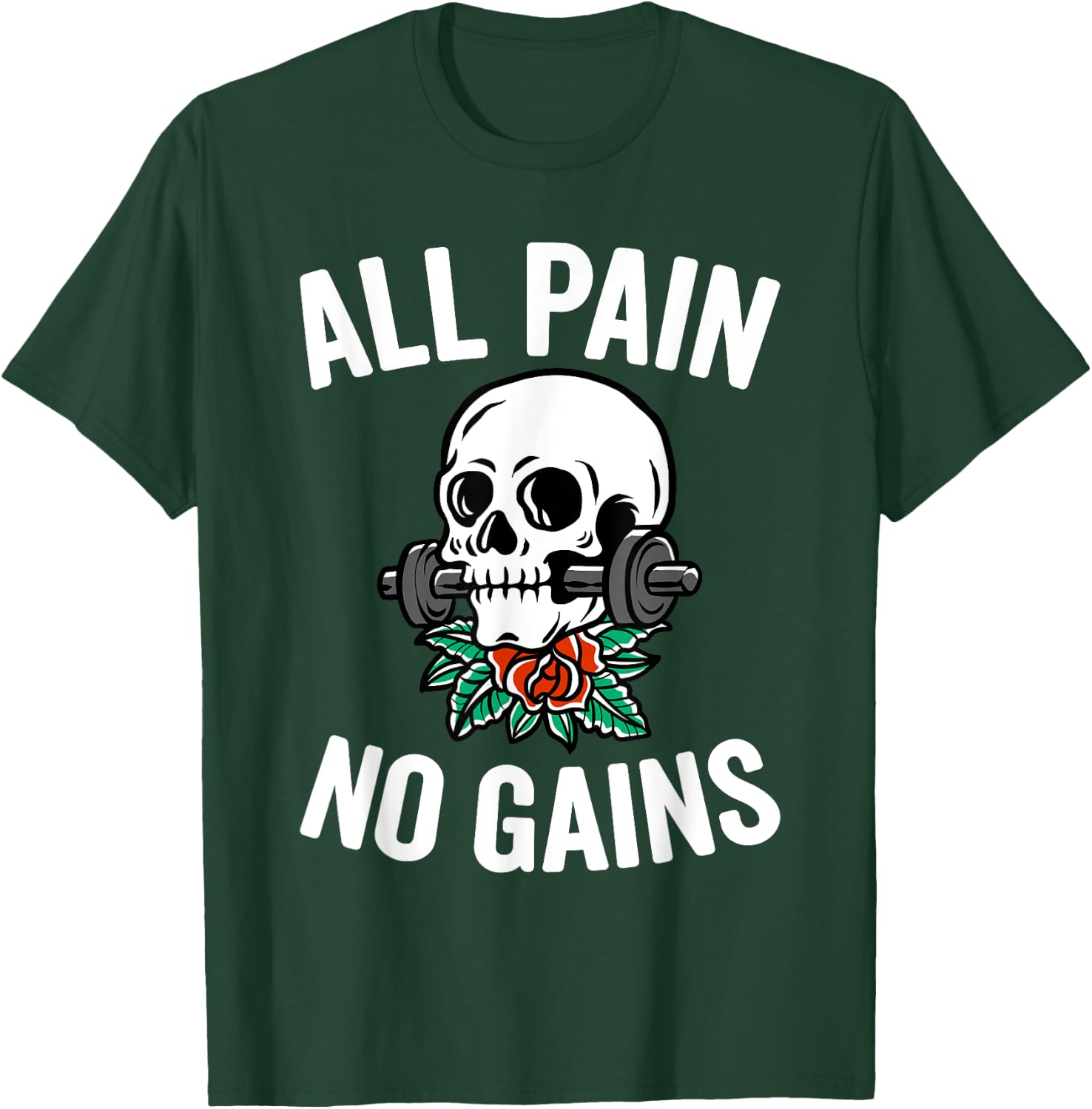 Funny Gym Fitness Workout Parody All Pain No Gains Black Men's Medium Classic Fit Short Sleeve Round Neck T-Shirt - T-Shirt | Forest