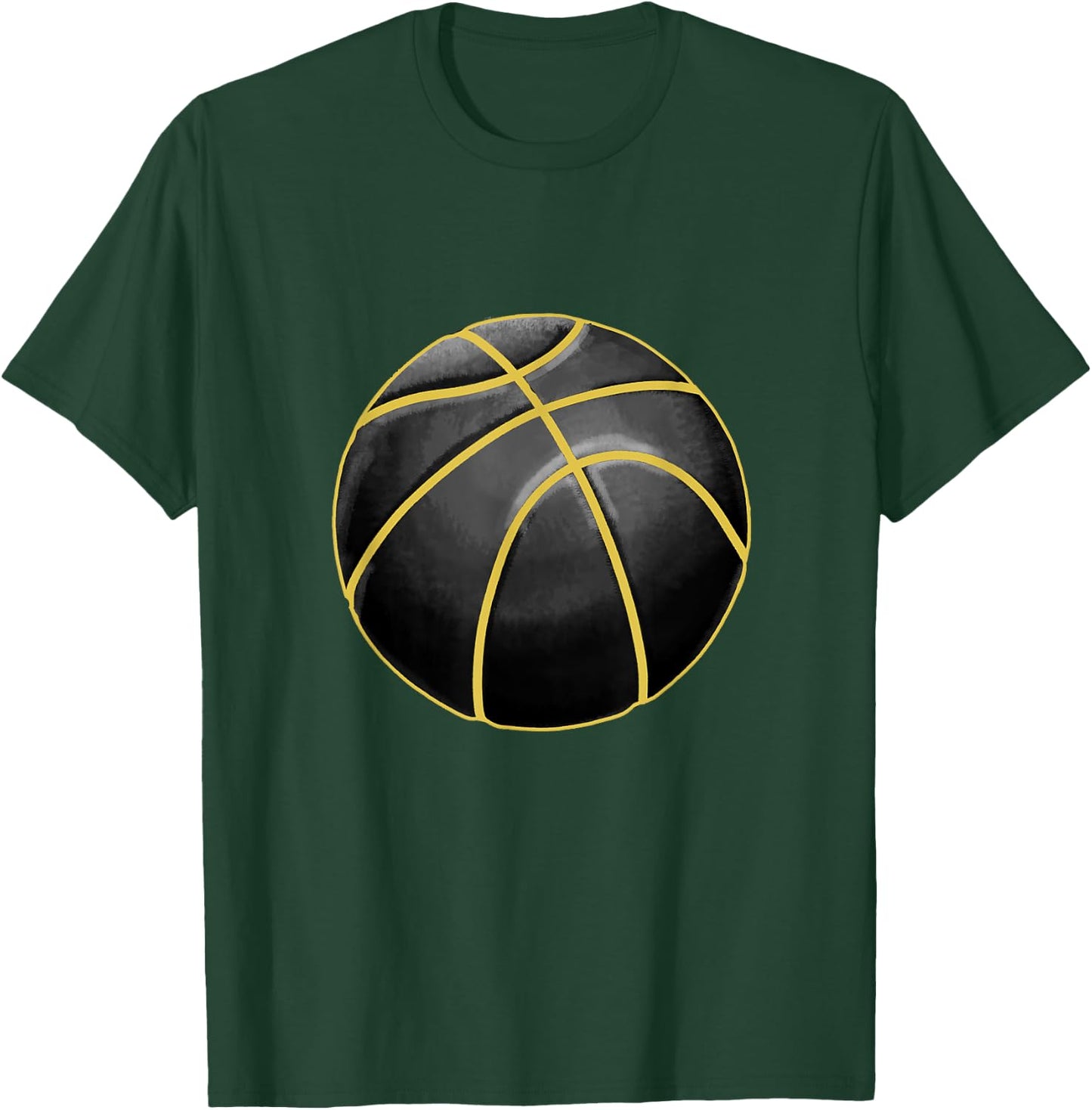 Basketball Illustration Black Gold Ball Design Streetball T-Shirt - T-Shirt | Forest