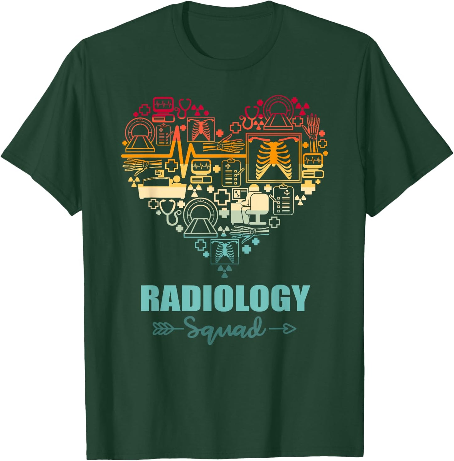 Radiology Squad Heart Funny Radiology Team T-Shirt - T-Shirt | Forest