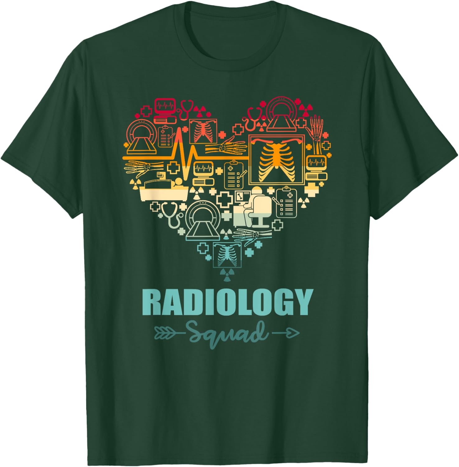 Radiology Squad Heart Funny Radiology Team T-Shirt - T-Shirt | Forest