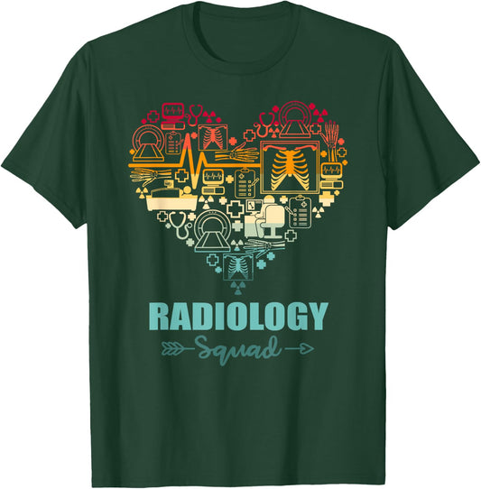 Radiology Squad Heart Funny Radiology Team T-Shirt - T-Shirt | Forest