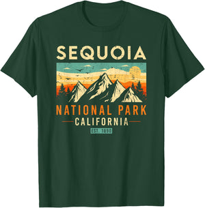 Sequoia Est. 1890 Retro California National Park T-Shirt - T-Shirt | Forest
