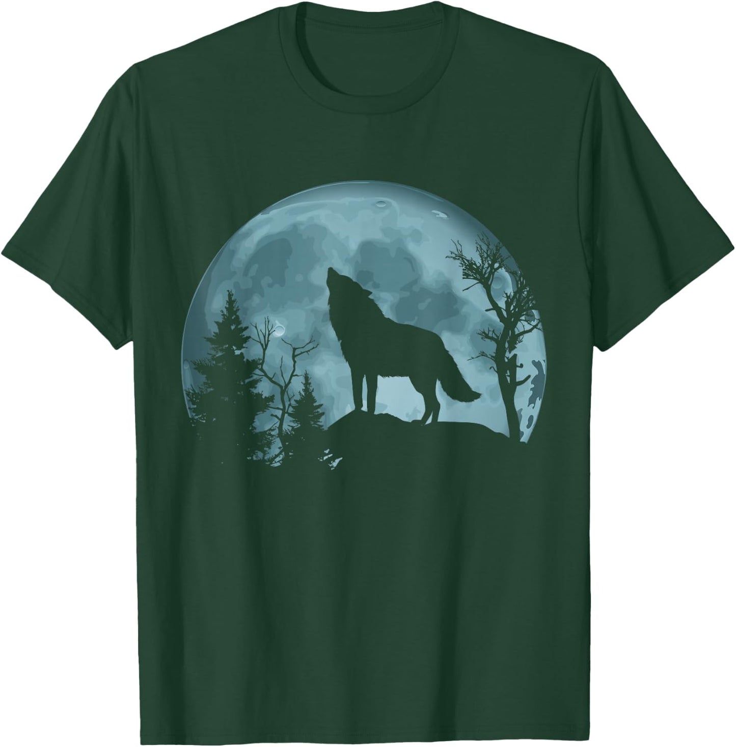 Wolf Howling at the Moon T-Shirt - T-Shirt | Forest
