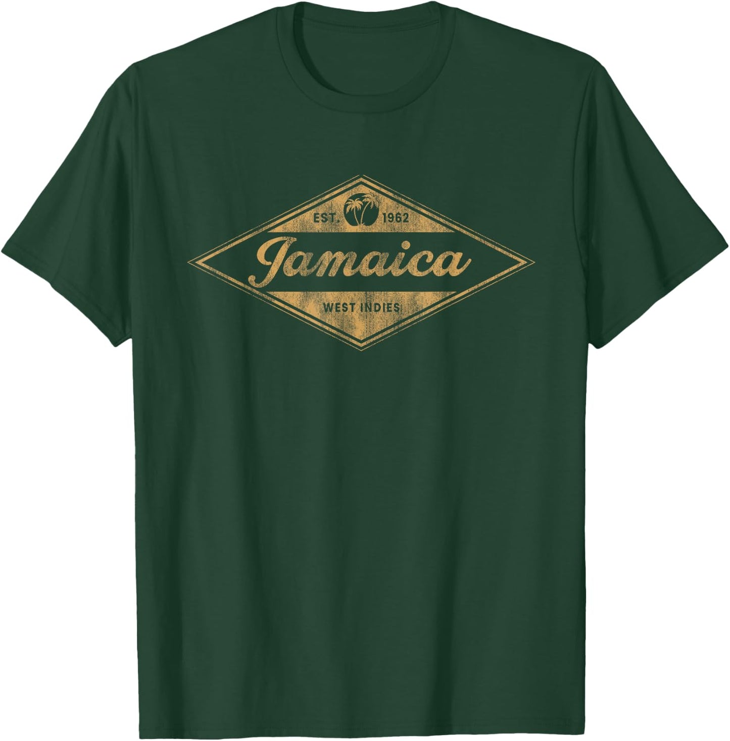 Vintage Jamaica Est 1962 Outfit Jamaica Retro Throwback T-Shirt - T-Shirt | Forest