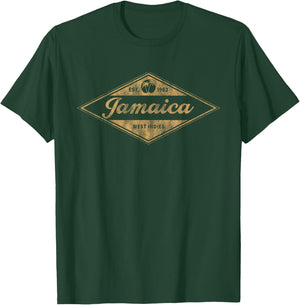 Vintage Jamaica Est 1962 Outfit Jamaica Retro Throwback T-Shirt - T-Shirt | Forest