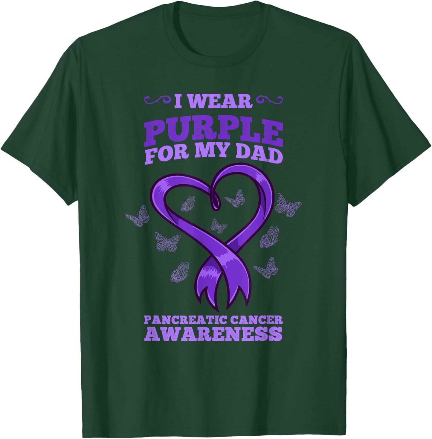 I Wear Purple Dad Pancreatic Cancer Awareness T-Shirt - T-Shirt | Forest