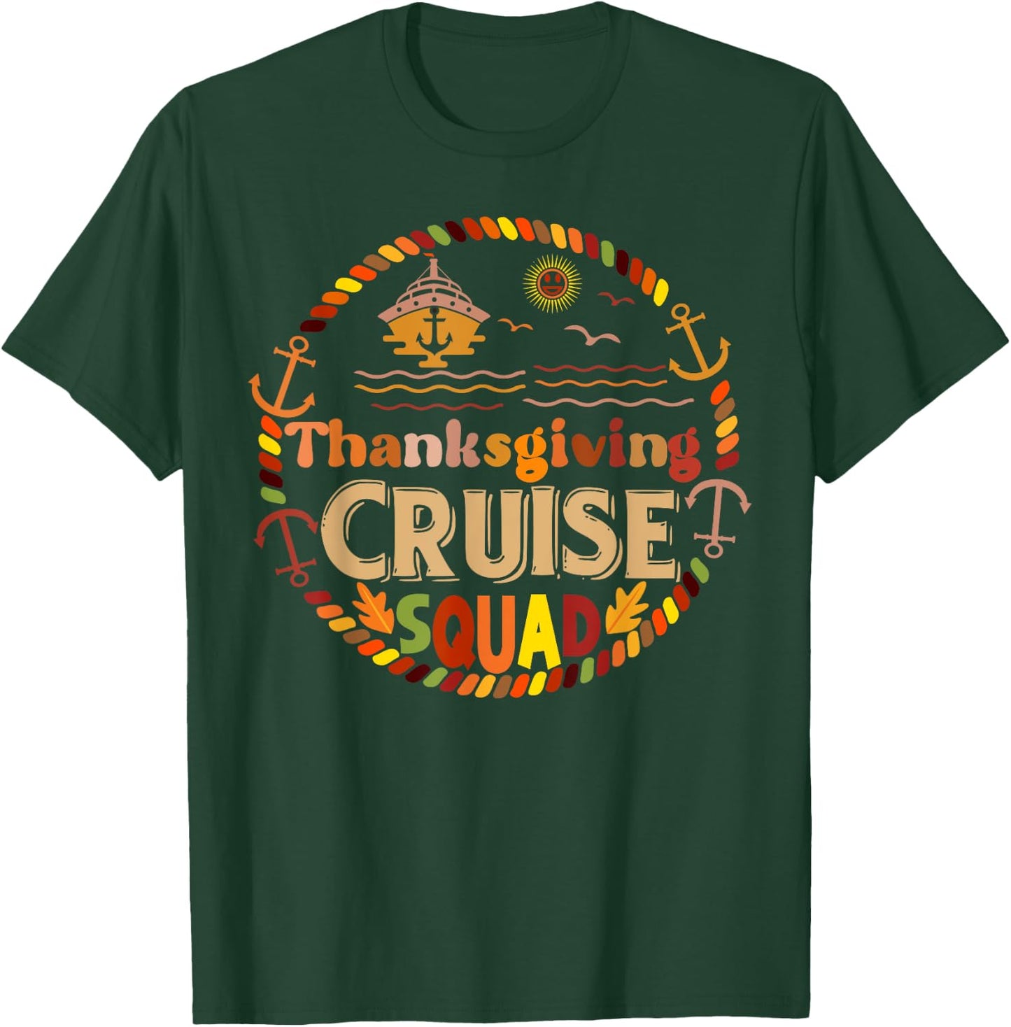 Family Thanksgiving Cruise 2024 Autumn Cruise Squad T-Shirt - T-Shirt | Forest
