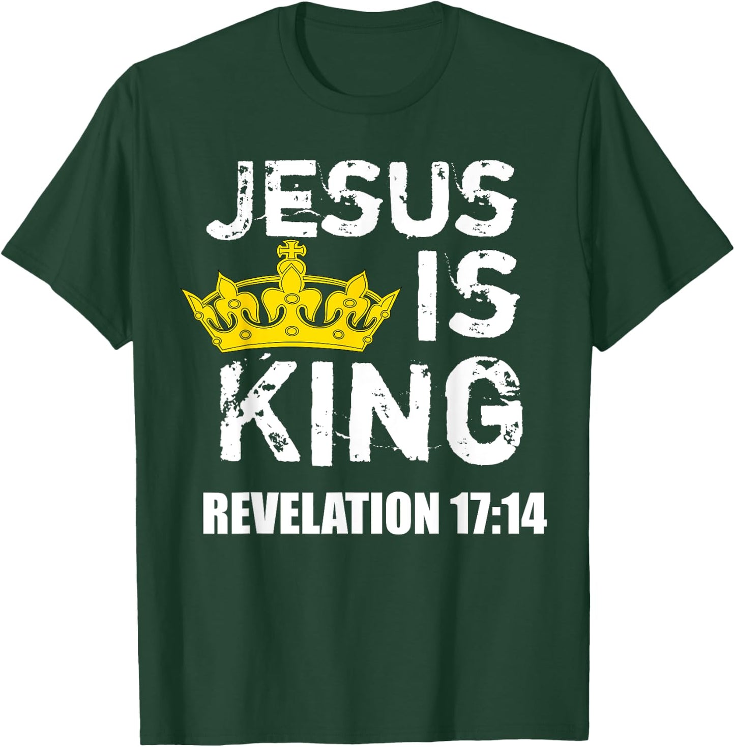 Jesus is King (Crown) - Faith, God, Christian Jesus4m3 T-Shirt - T-Shirt | Forest