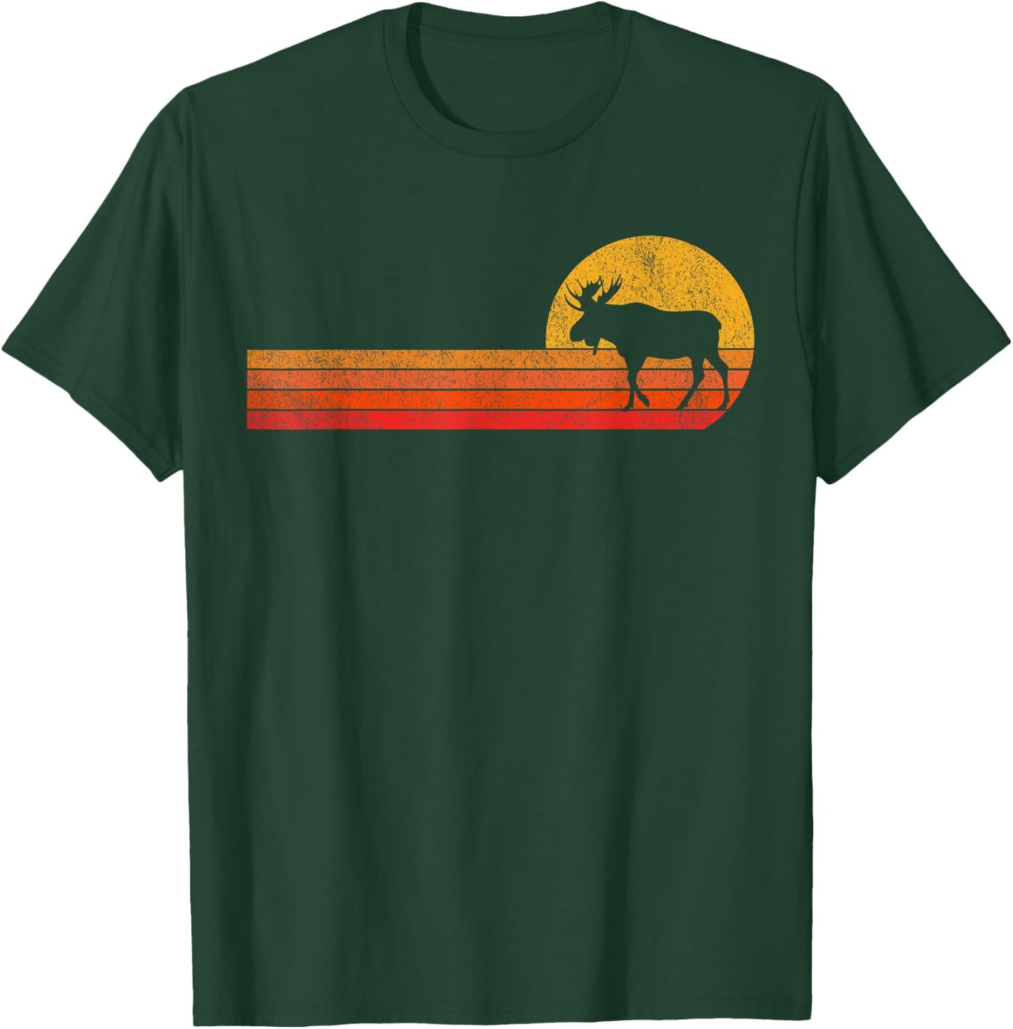 Retro Moose Lover Funny Moose Vintage T-Shirt - T-Shirt | Forest