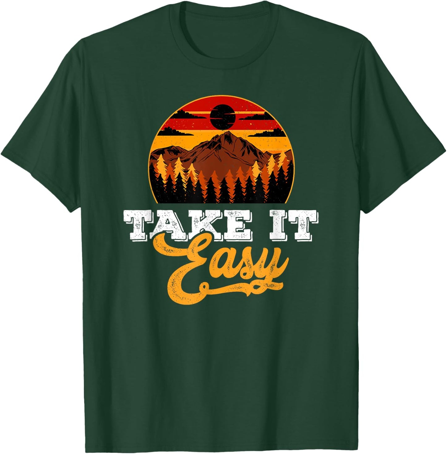 Take It Easy Retro Vintage Style Outdoor Camping T-Shirt - T-Shirt | Forest