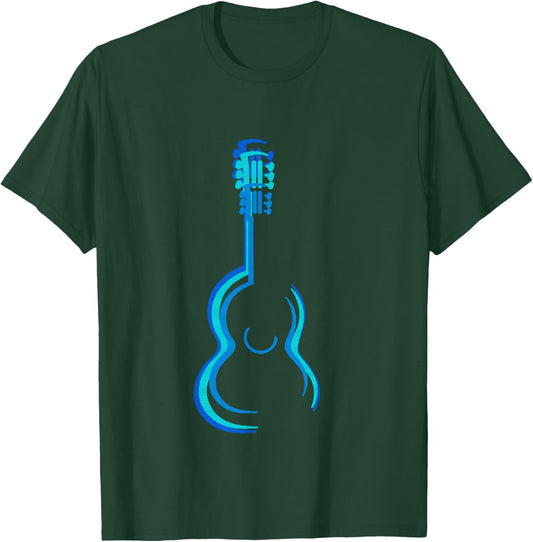 Guitar Graphics Everywhere -Kids Guitar Lovers - Black, Small T-Shirt - T-Shirt | Forest