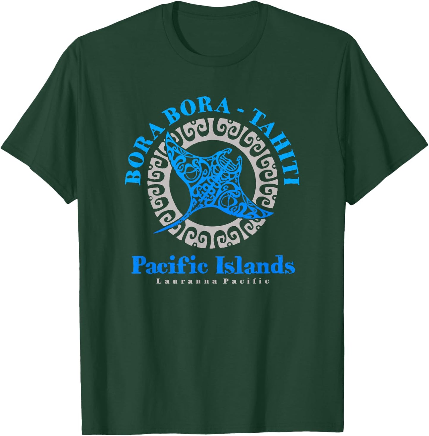 Manta Ray Bora Bora Tahiti Tribal Tattoo T-Shirt - T-Shirt | Forest