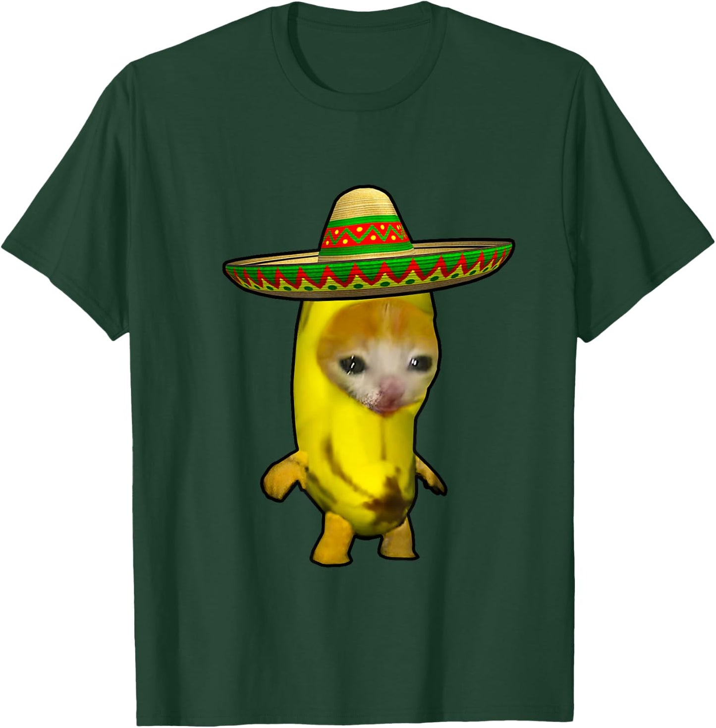 Sombrero Banana Cat Bananacat Meme Mexican Hat Kitty Meme T-Shirt - T-Shirt | Forest