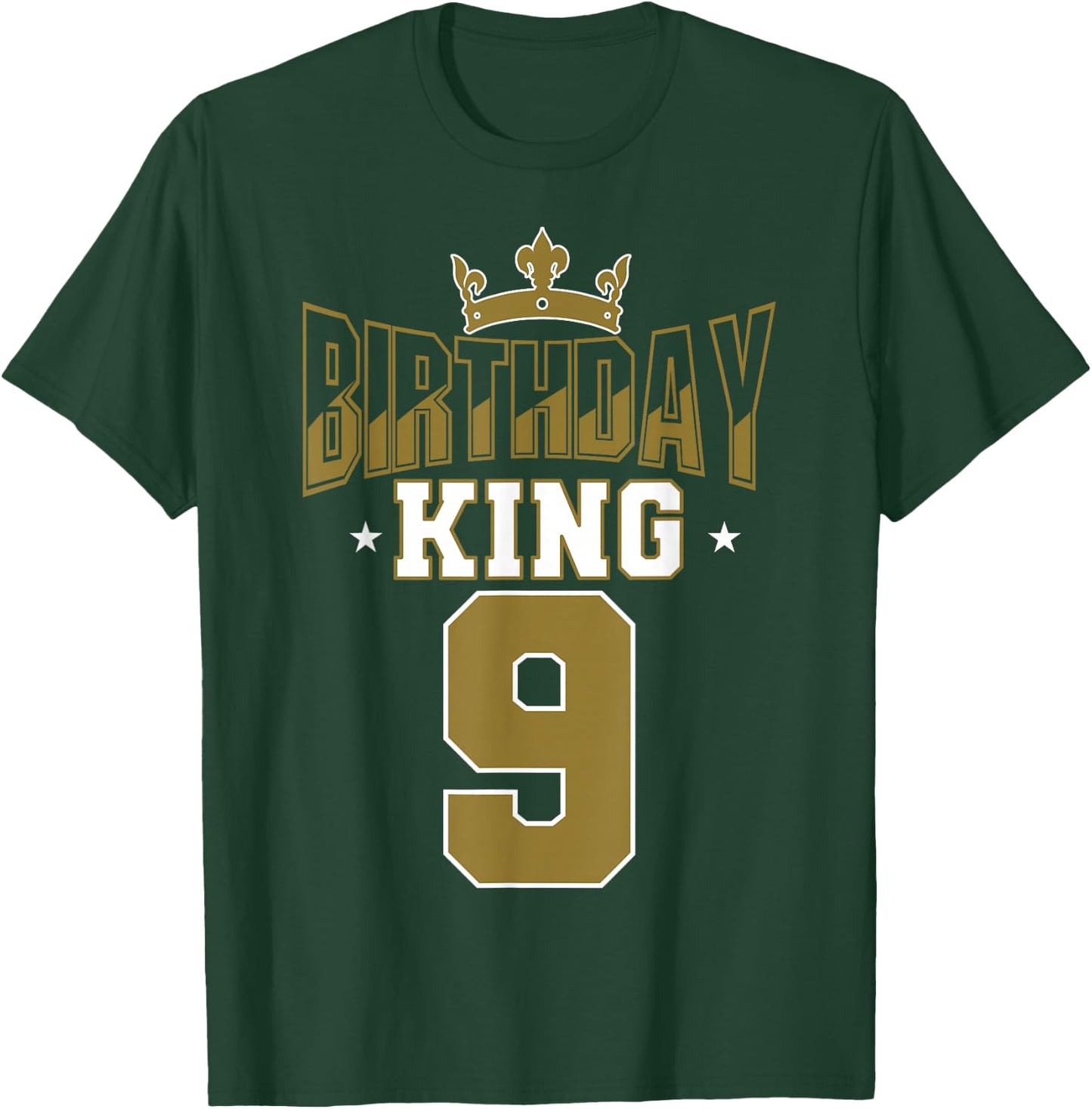 Birthday King 9 Bday Party Celebration 9th Royal Theme T-Shirt - T-Shirt | Forest