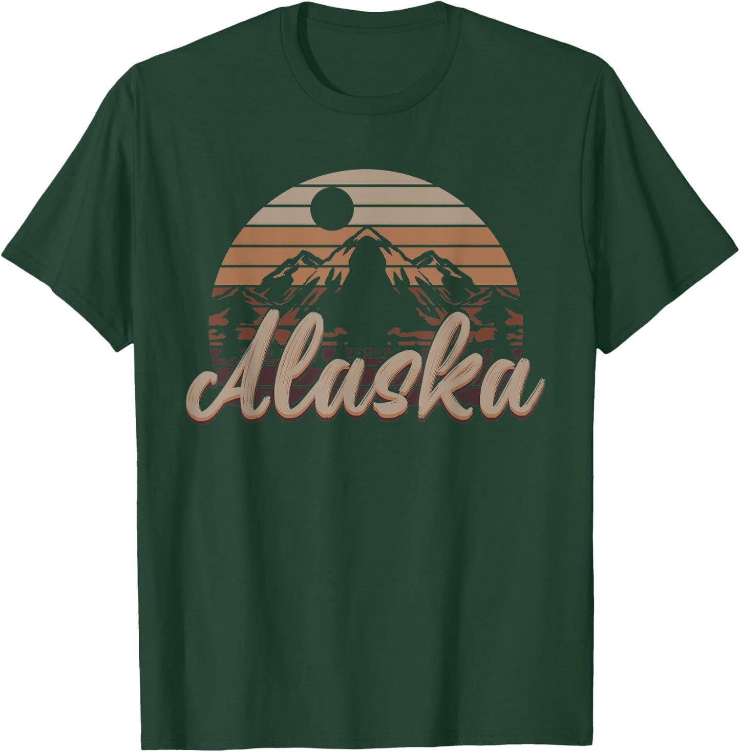 Hiking Forest Mountain Landscape Camping Nature Retro Alaska T-Shirt - T-Shirt | Forest