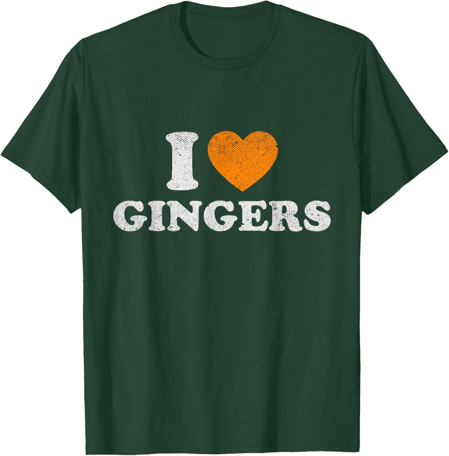Funny I Heart Gingers Gifts For Red Hair Lovers Redhead Distressed Orange Heart Outfit I Love Gingers T-Shirt - T-Shirt | Forest