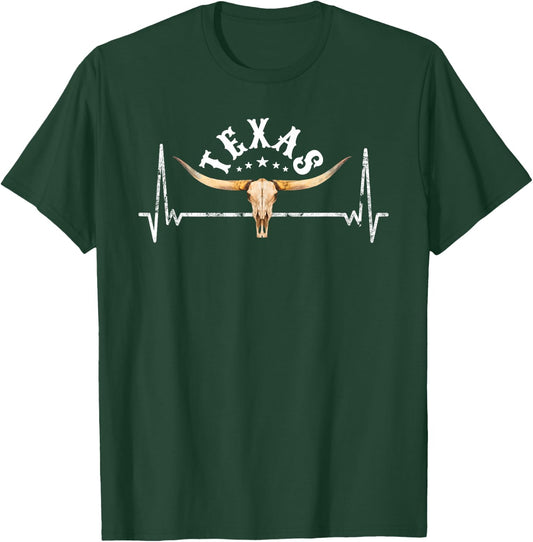 Texas - USA - Pride since 1845 Texas heartbeat fan T-Shirt - T-Shirt | Forest