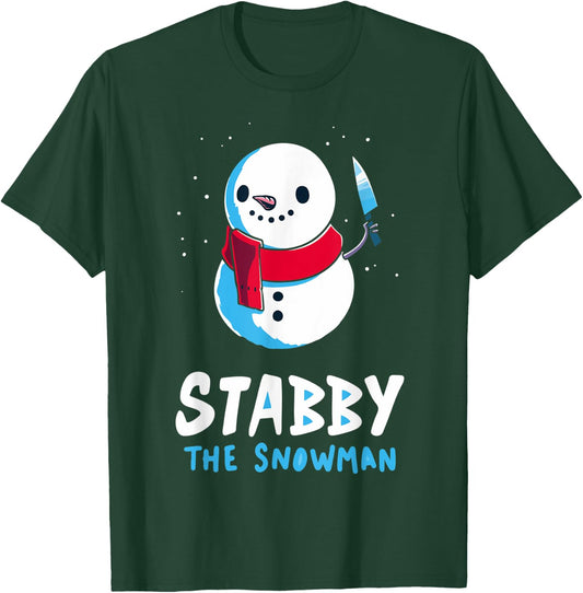 STABBY THE SNOWMAN Christmas let it snow winnter xmas T-Shirt - T-Shirt | Forest