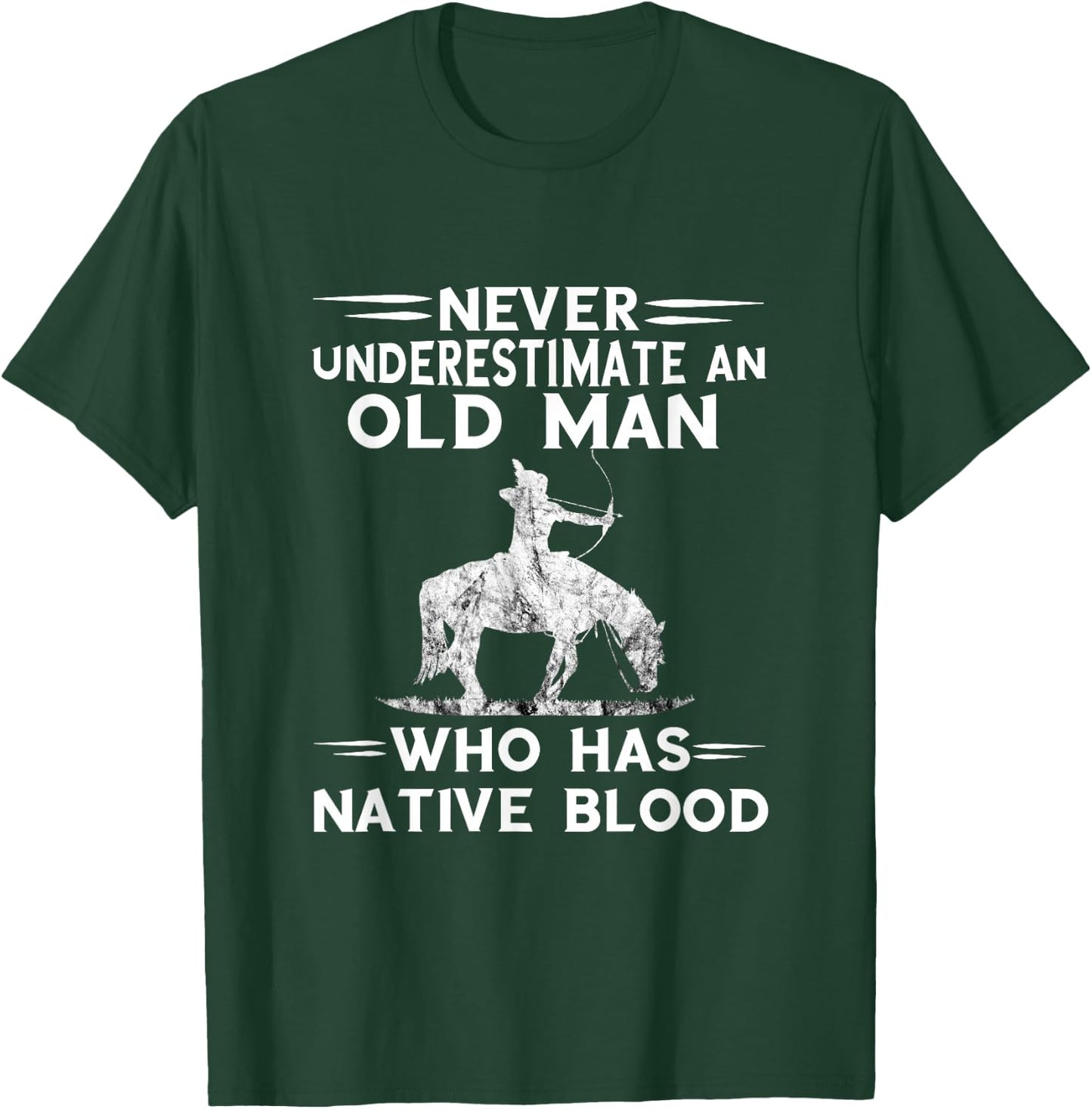Never Underestimate An Old Man Native American Warrior T-Shirt - T-Shirt | Forest