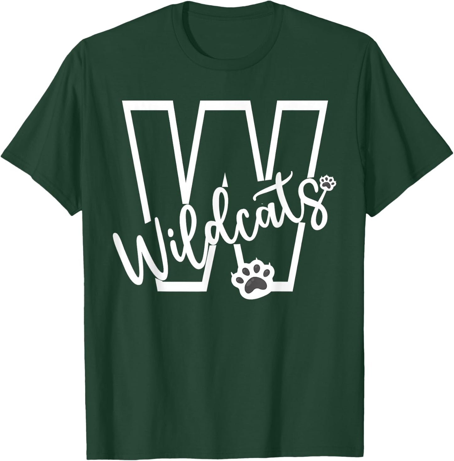 Wildcats School Sports Fan Team Spirit Football Baseball T-Shirt - T-Shirt | Forest