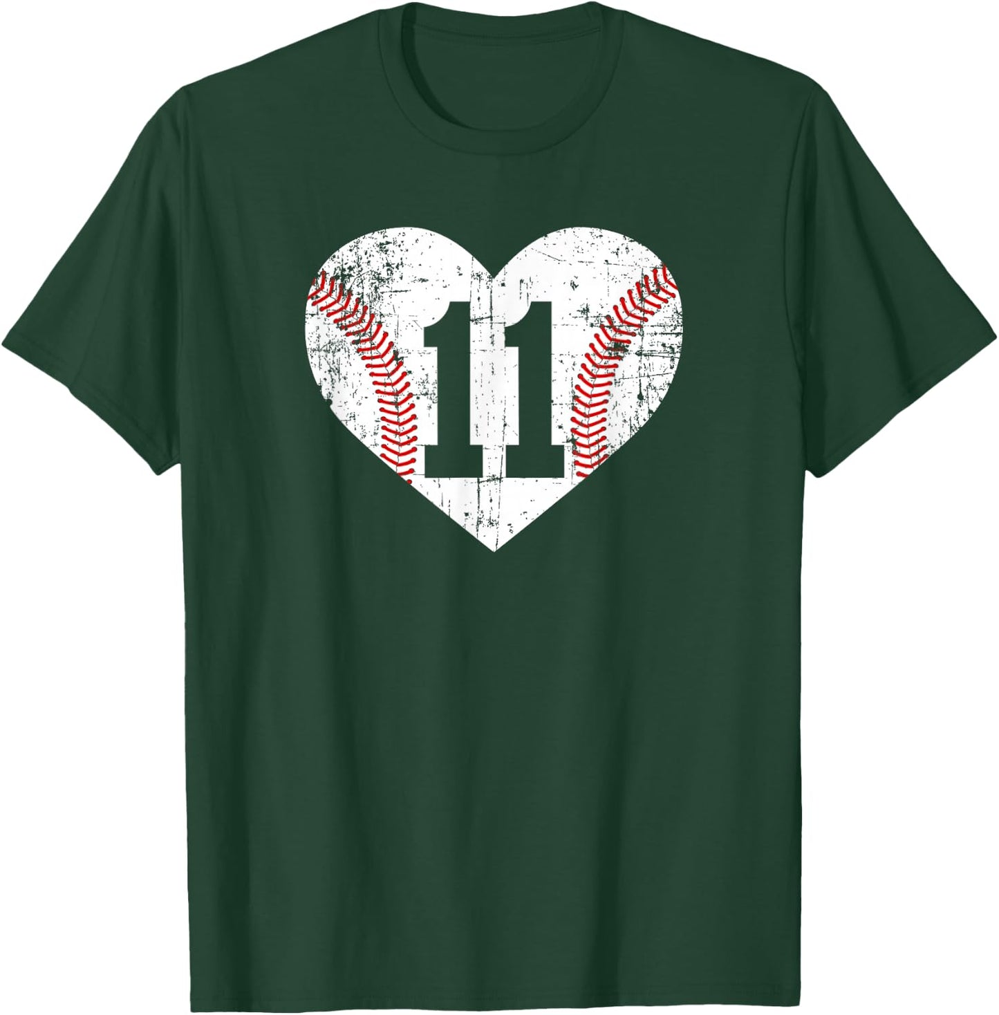 Vintage Baseball 11 Jersey Number T-Shirt - T-Shirt | Forest