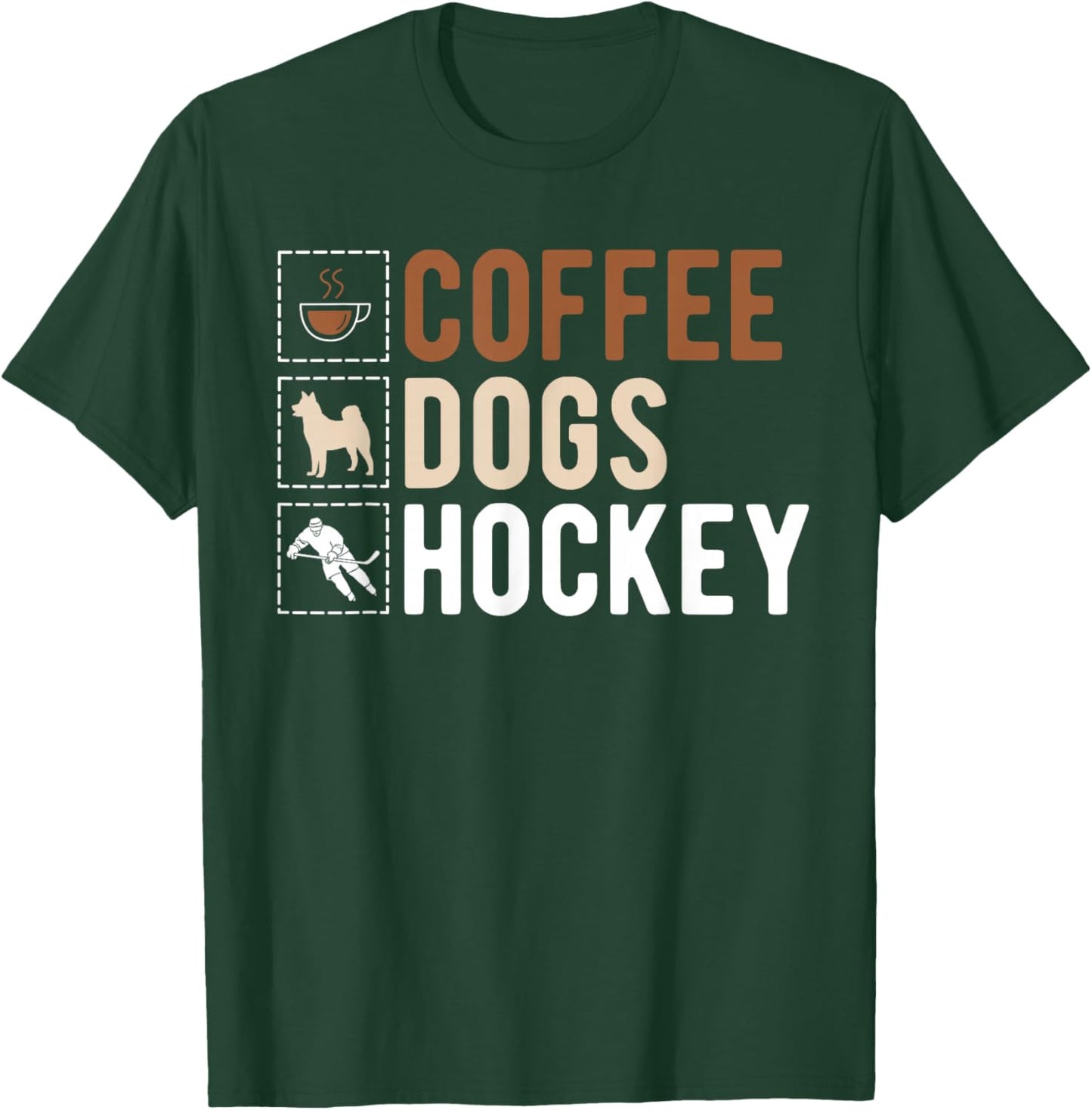 Coffee Dogs Hockey Ice Hockey Player T-Shirt - T-Shirt | Forest