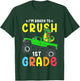 Kids I'm Ready To Crush 1st Grade Dino Monster Truck Boys T-Shirt - T-Shirt | Forest