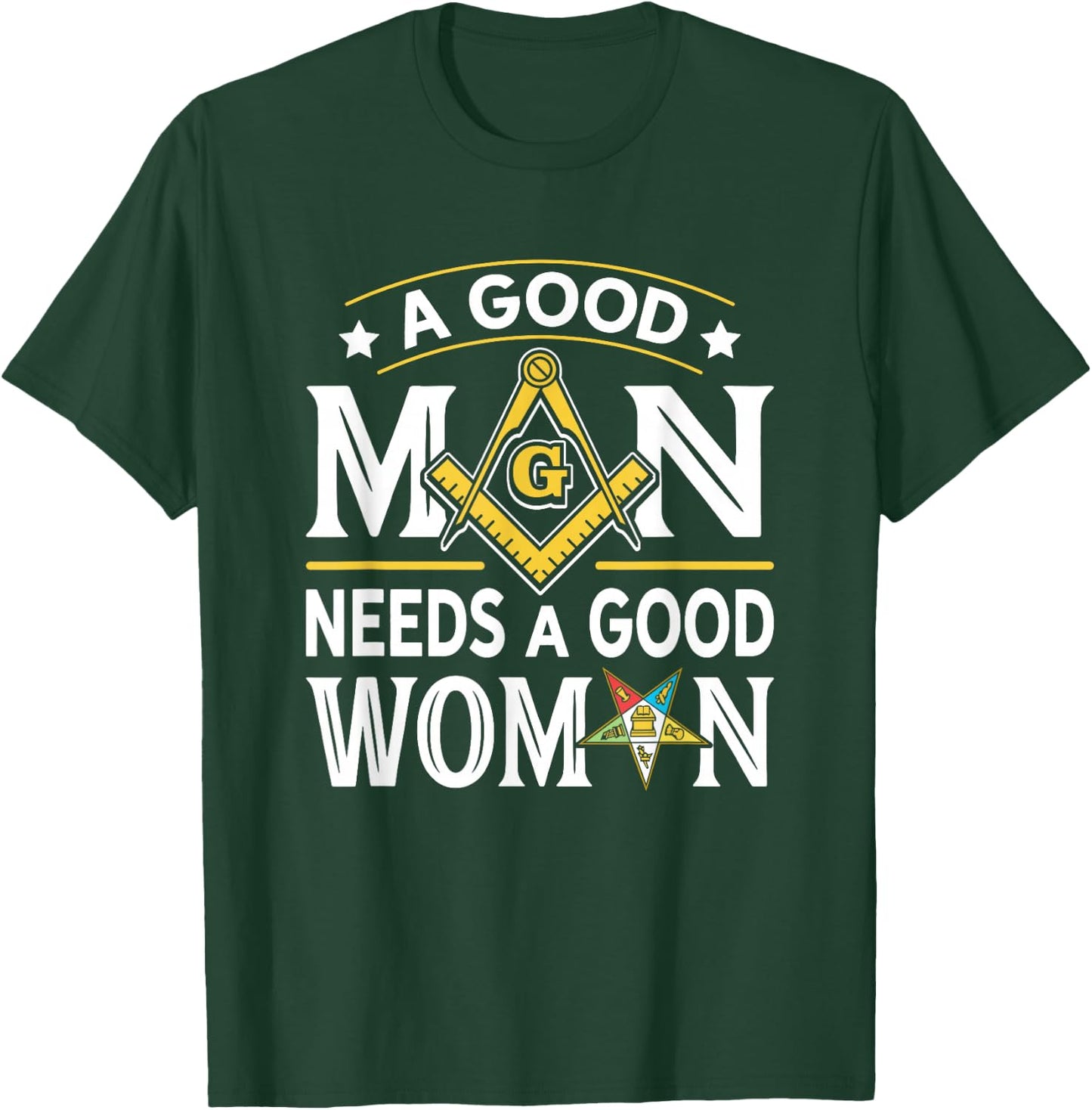 Freemasons OES Woman Masonry Masonic Freemason Freemasonry T-Shirt - T-Shirt | Forest