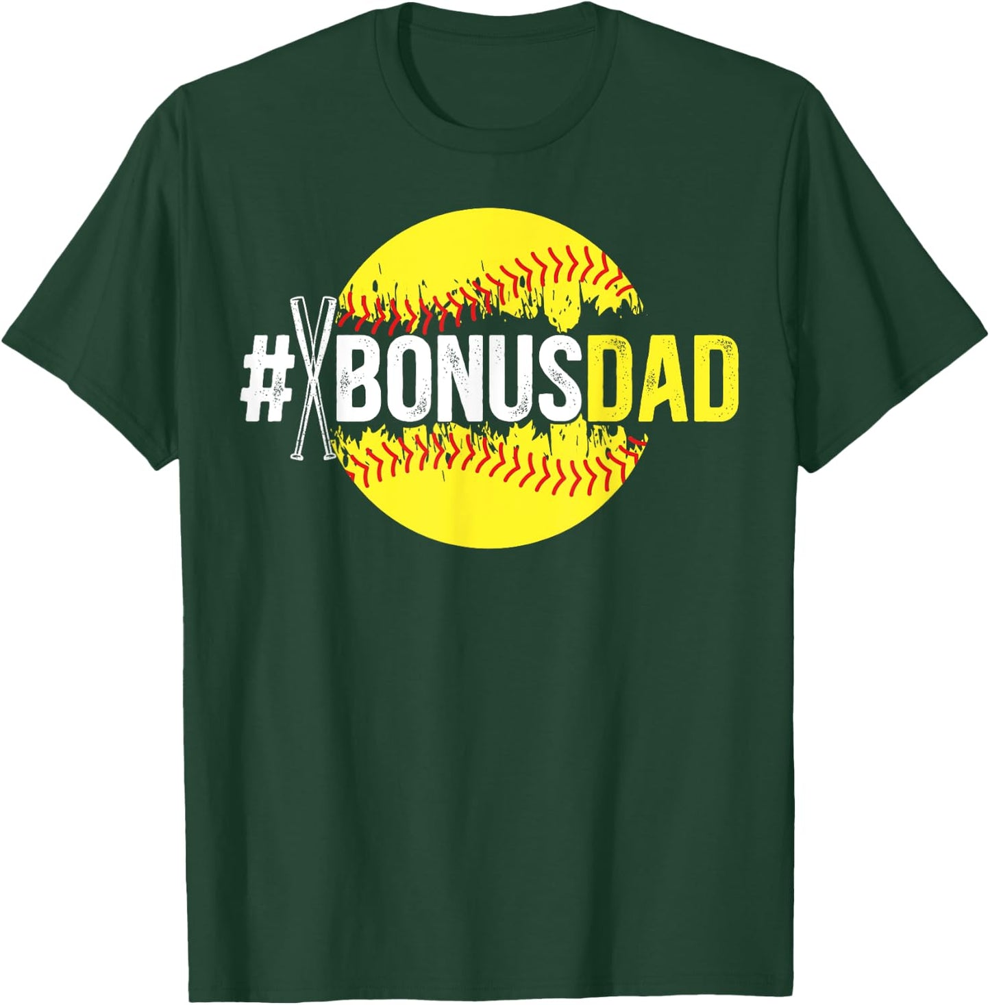 Softball Bonus Dad Proud Softball Player Bonus Dad T-Shirt - T-Shirt | Forest