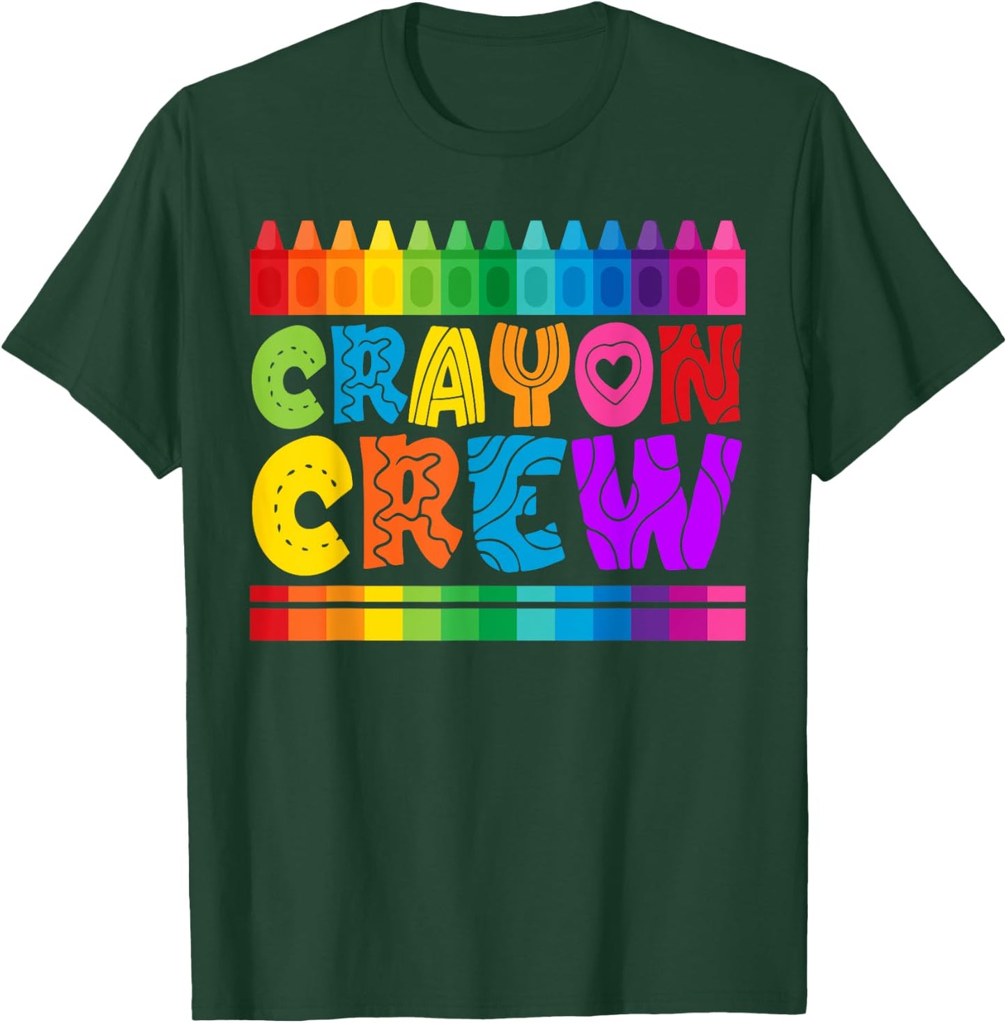 Crayon Crew Coloring Artistic Drawing Color T-Shirt - T-Shirt | Forest