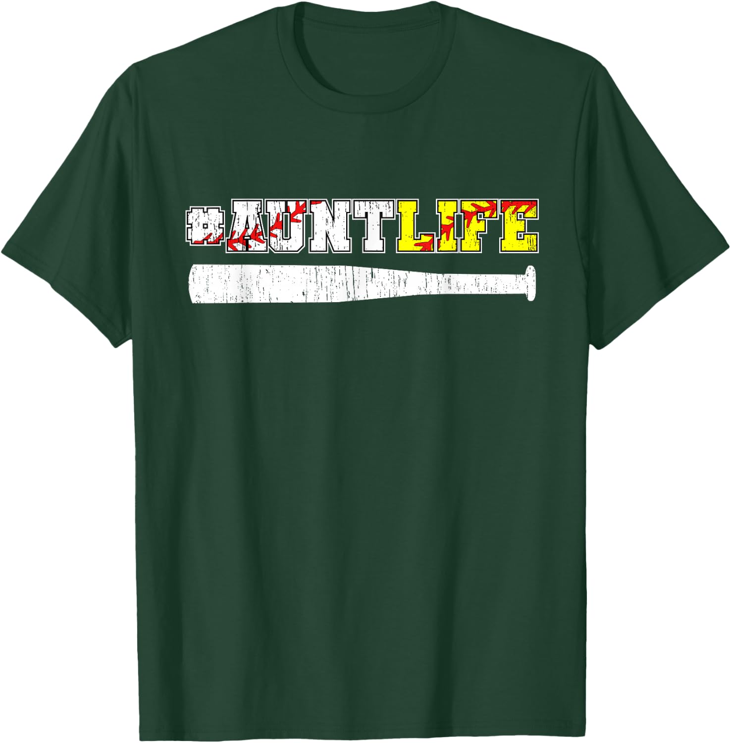 Aunt Life Baseball Softball Aunt T-Shirt - T-Shirt | Forest