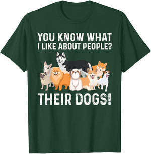 Cute Dog Design Women Kids Dog Lovers I Like Dogs T-Shirt - T-Shirt | Forest