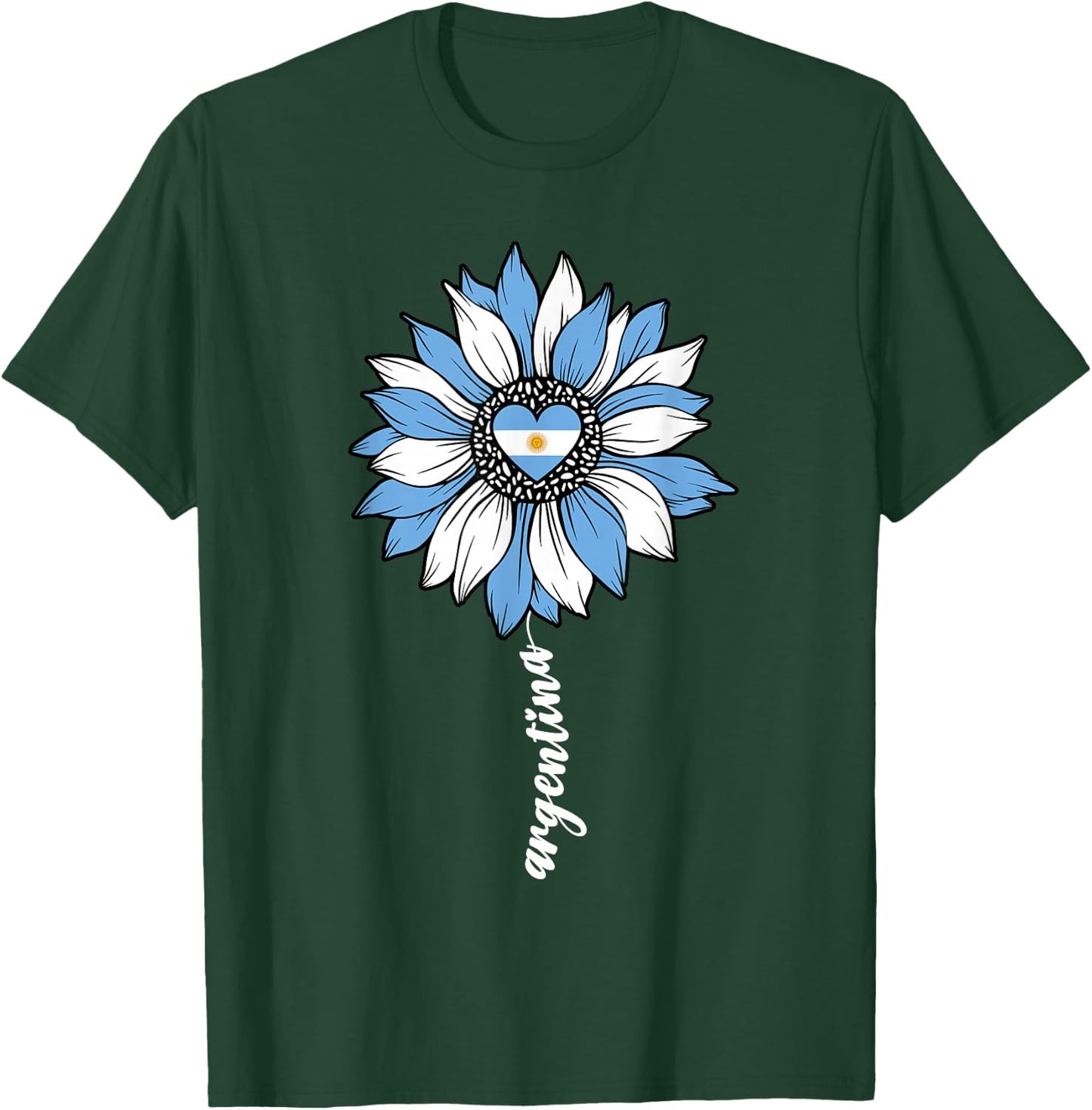 Argentina Sunflower Argentinian Girl Girls Flag T-Shirt - T-Shirt | Forest