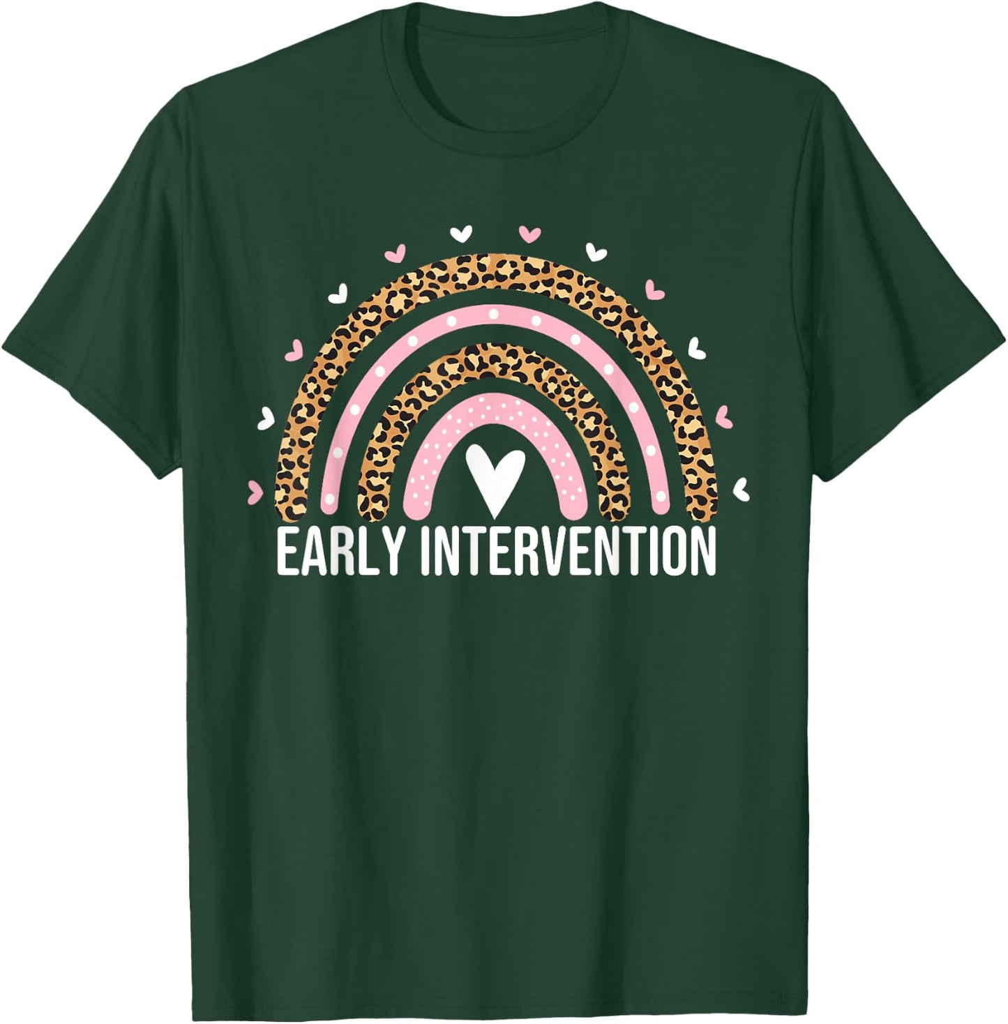 Early Intervention Squad Teacher Leopard Rainbow T-Shirt - T-Shirt | Forest