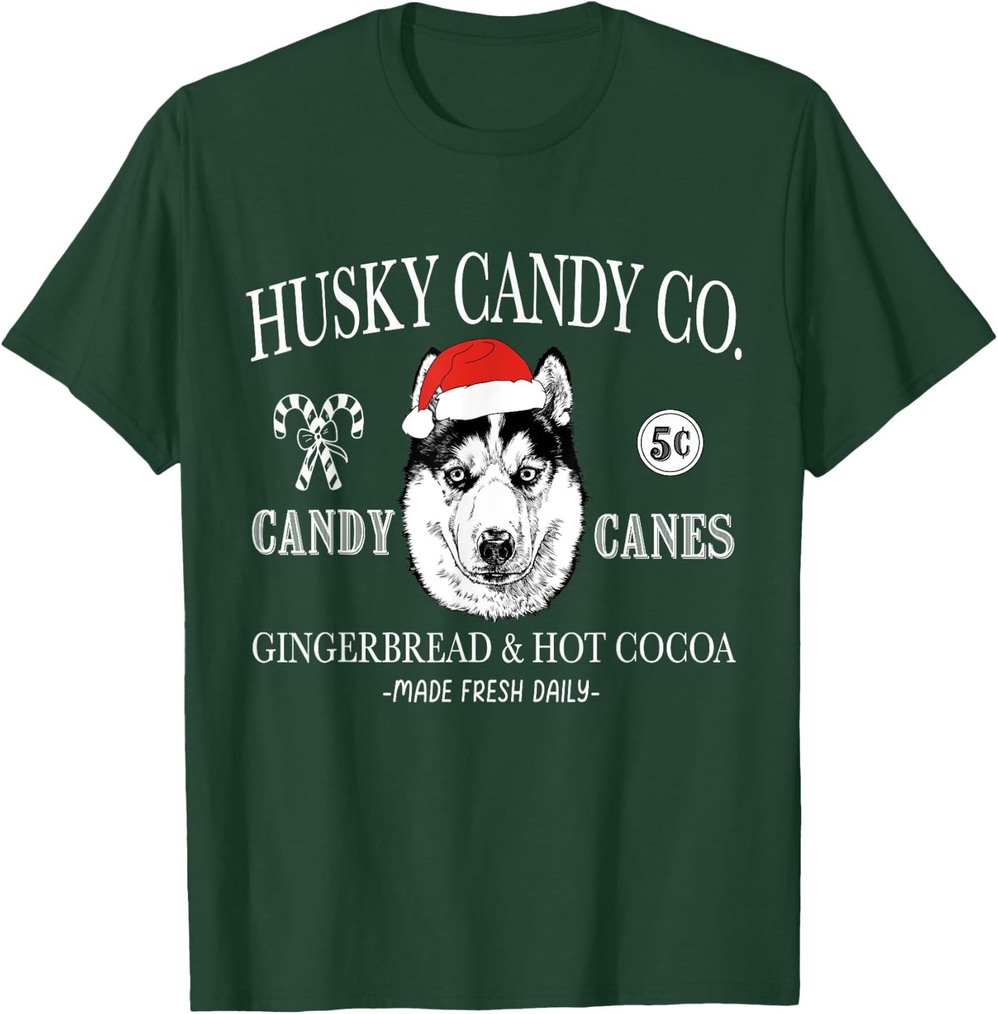 Funny Santa Siberian Husky Mom Christmas Vintage Holiday T-Shirt - T-Shirt | Forest