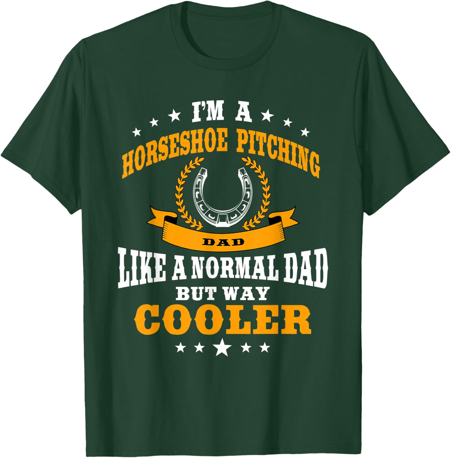 Funny Horseshoe Pitching Dad Design Equine Hoof Men T-Shirt - T-Shirt | Forest