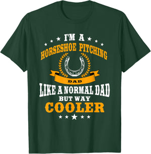 Funny Horseshoe Pitching Dad Design Equine Hoof Men T-Shirt - T-Shirt | Forest