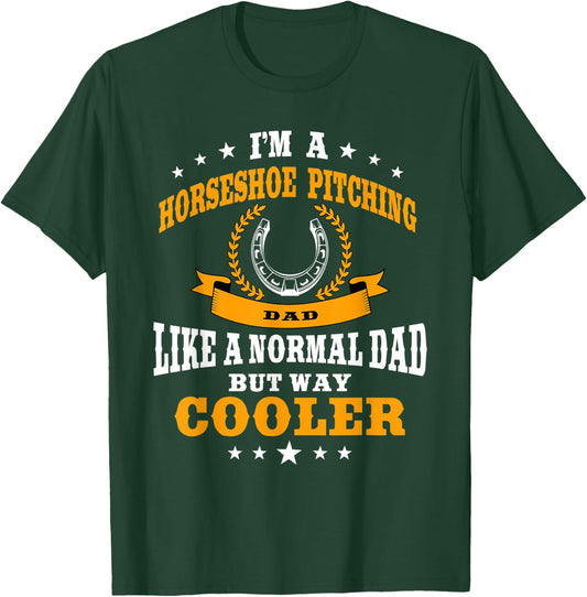 Funny Horseshoe Pitching Dad Design Equine Hoof Men T-Shirt - T-Shirt | Forest