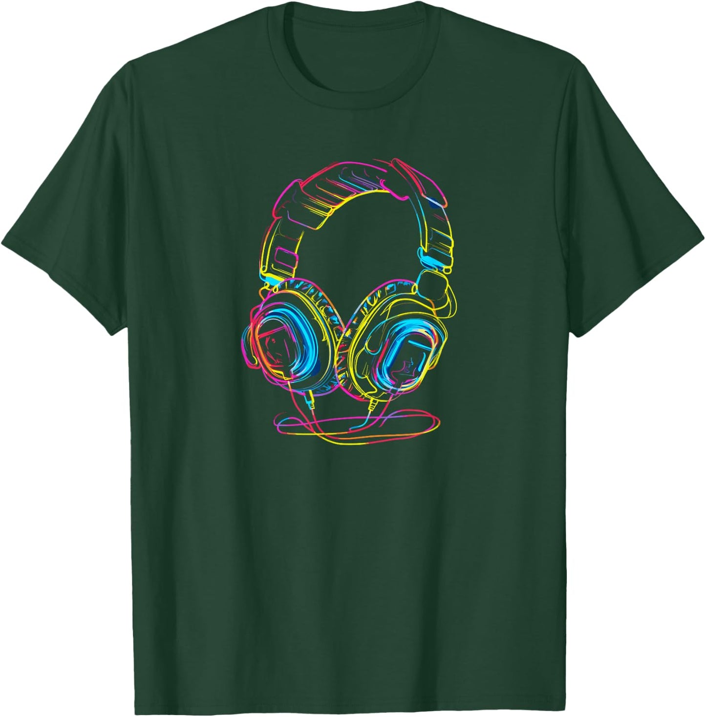 Headphones Music DJ Hip Hop Audio T-Shirt - T-Shirt | Forest