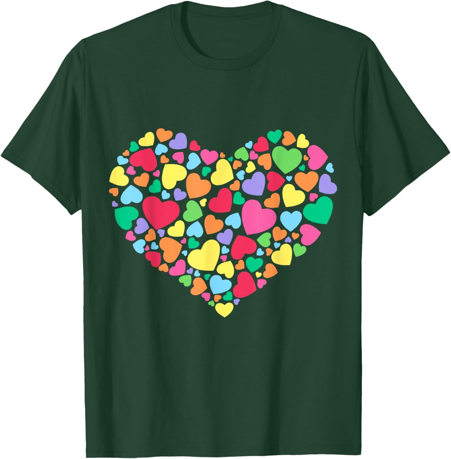 Hearts T Shirt Kids School Valentines Day Girls Boys T-Shirt - T-Shirt | Forest