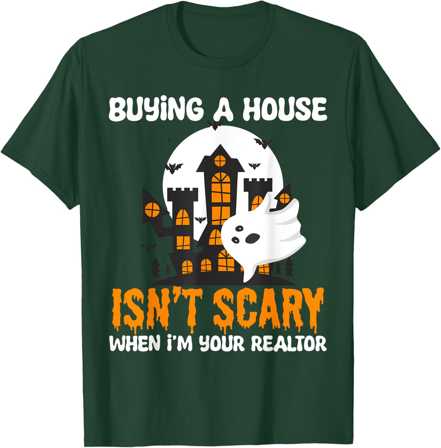 Funny Real Estate Agent Halloween Costumes Spooky Realtor T-Shirt - T-Shirt | Forest