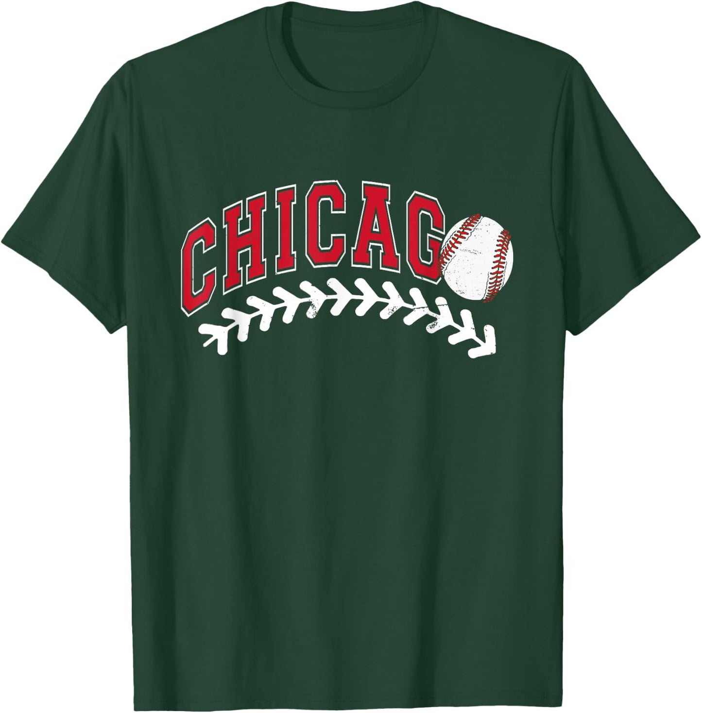 Vintage Chicago Graphic Baseball Lover Player Women T-Shirt - T-Shirt | Forest