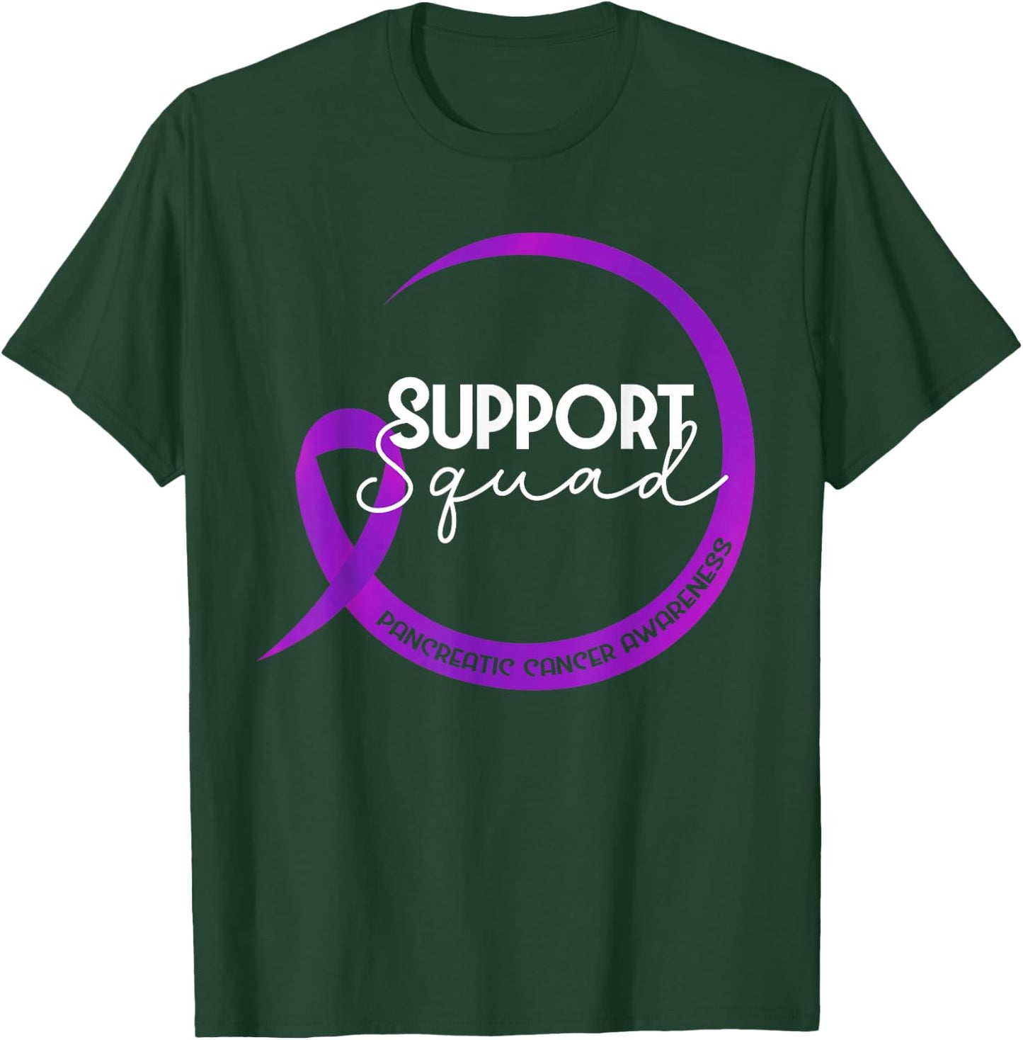 Pancreatic Cancer Awareness Purple Ribbon Support Squad T-Shirt - T-Shirt | Forest