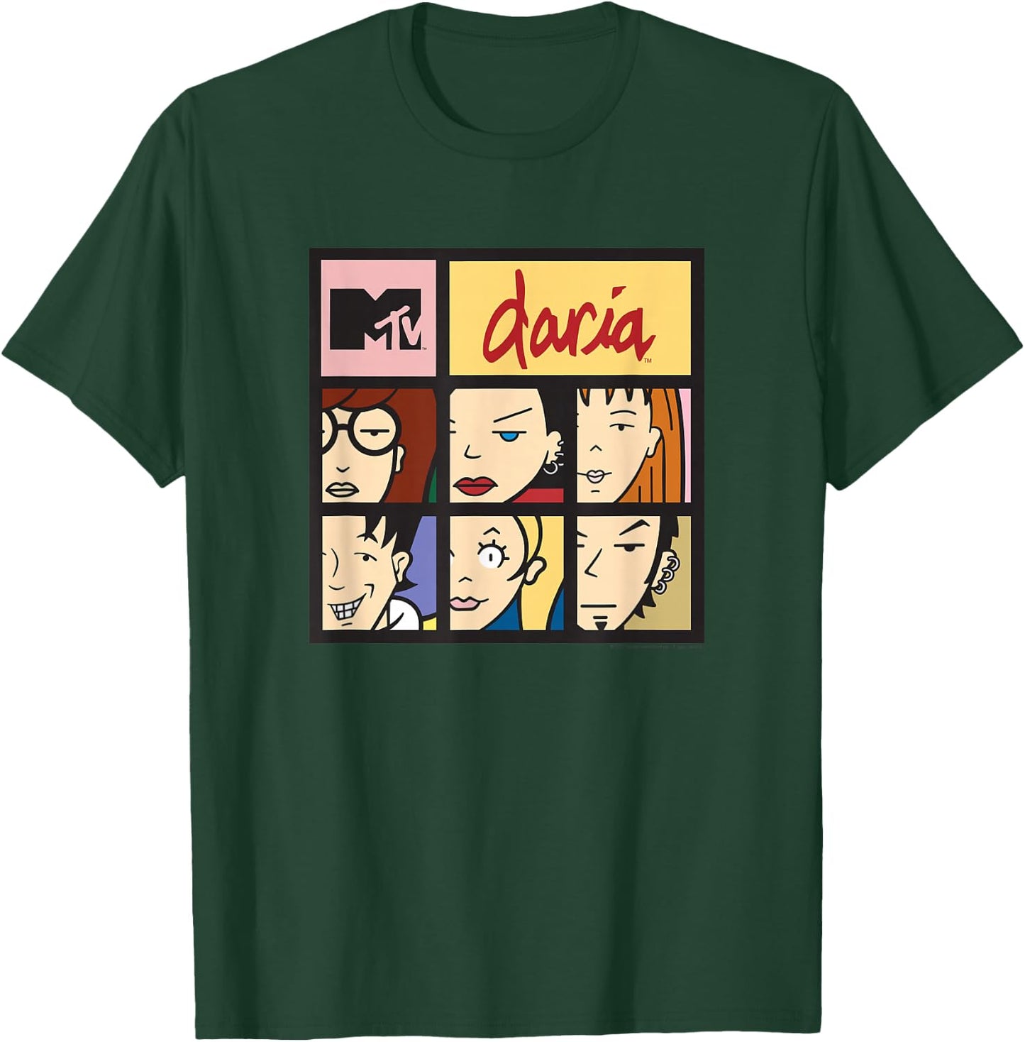 Daria Character Squares T-Shirt - T-Shirt | Forest